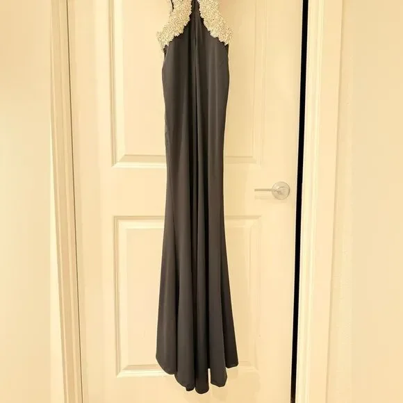 NWOT BRONX AND BANCO Camila Black Rhinestone Cutout Gown - Picture 14 of 16